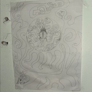 Abstract Black and White Art drawing